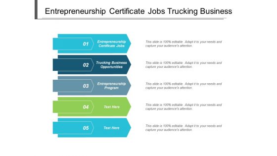 Entrepreneurship Certificate Jobs Trucking Business Opportunities Entrepreneurship Program Ppt PowerPoint Presentation Gallery Background Image