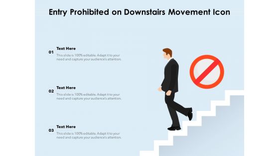 Entry Prohibited On Downstairs Movement Icon Ppt PowerPoint Presentation Gallery Graphic Tips PDF