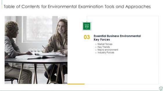 Environmental Examination Tools And Approaches Ppt PowerPoint Presentation Complete With Slides