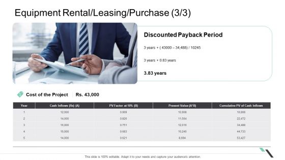 Equipment Rental Leasing Purchase Present Value Elements PDF