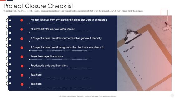 Escalation Administration System Project Closure Checklist Microsoft PDF Escalation Administration System Project Closure Checklist Microsoft PDF