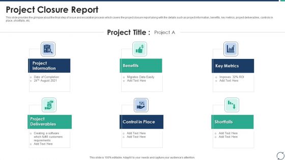 Escalation Steps For Projects Project Closure Report Graphics PDF Escalation Steps For Projects Project Closure Report Graphics PDF