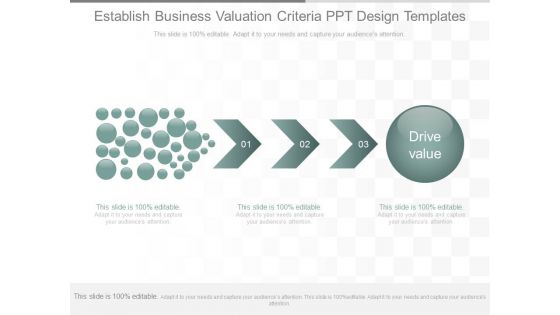 Establish Business Valuation Criteria Ppt Design Templates