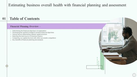 Estimating Business Overall Health With Financial Planning And Assessment Ppt PowerPoint Presentation Complete Deck With Slides