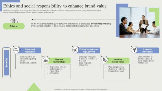 Ethics And Social Responsibility To Enhance Brand Value Professional PDF