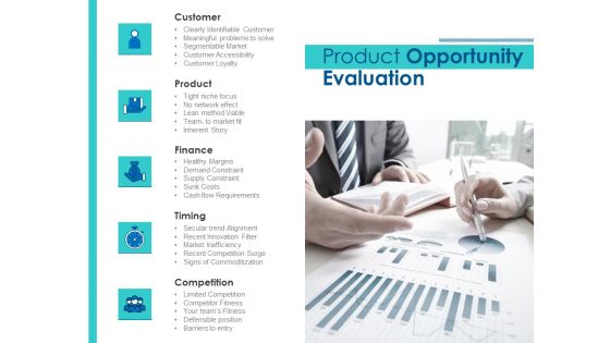 Evaluating Competitive Marketing Effectiveness Product Opportunity Evaluation Themes PDF