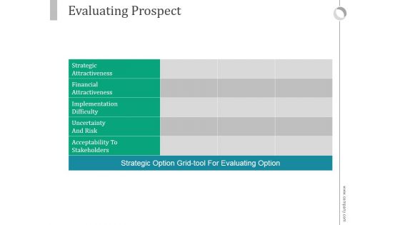 Evaluating Prospect Ppt PowerPoint Presentation Background Designs