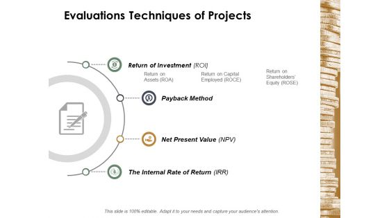 Evaluations Techniques Of Projects Ppt Powerpoint Presentation Summary Example File