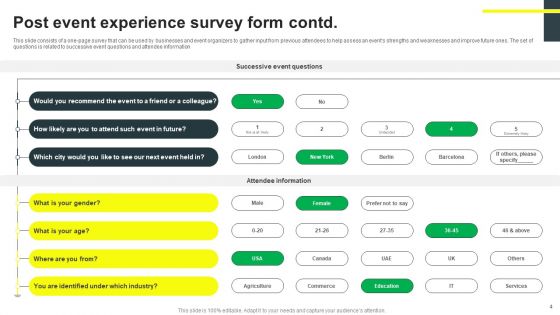 Event Experience Survey Ppt PowerPoint Presentation Complete Deck With Slides Survey