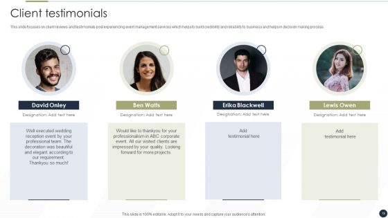 Event Management Services Company Profile Ppt PowerPoint Presentation Complete Deck With Slides