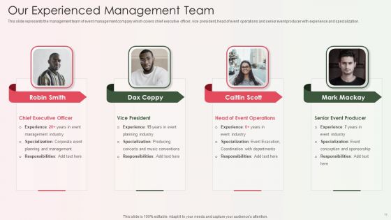 Event Organizer And Coordinator Company Profile Ppt PowerPoint Presentation Complete Deck With Slides
