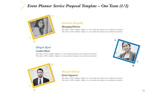 Event Planner Service Proposal Template Ppt PowerPoint Presentation Complete Deck With Slides