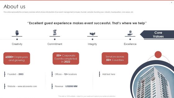 Event Planning And Management Company Profile Ppt PowerPoint Presentation Complete Deck With Slides