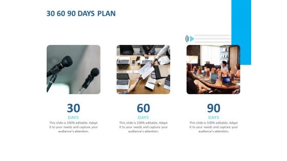 Event Time Announcer 30 60 90 Days Plan Ppt Professional Graphics PDF