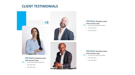 Event Time Announcer Client Testimonials Ppt Styles Show PDF