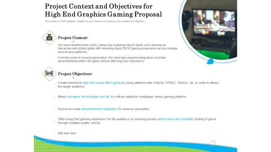Exclusive Illustration Gaming Project Context And Objectives For High End Graphics Gaming Proposal Themes PDF