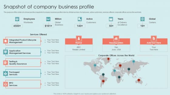 Executing Diversity Snapshot Of Company Business Profile Infographics PDF Executing Diversity Snapshot Of Company Business Profile Infographics PDF