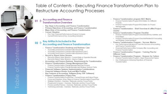 Executing Finance Transformation Plan To Restructure Accounting Processes Ppt PowerPoint Presentation Complete With Slides