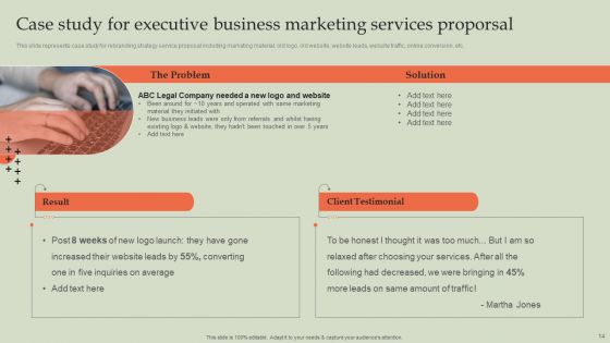 Executive Business Marketing Services Proporsal Ppt PowerPoint Presentation Complete Deck With Slides