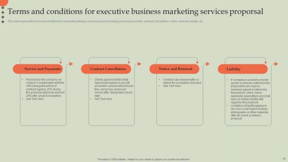 Executive Business Marketing Services Proporsal Ppt PowerPoint Presentation Complete Deck With Slides