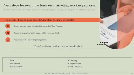 Executive Business Marketing Services Proporsal Ppt PowerPoint Presentation Complete Deck With Slides