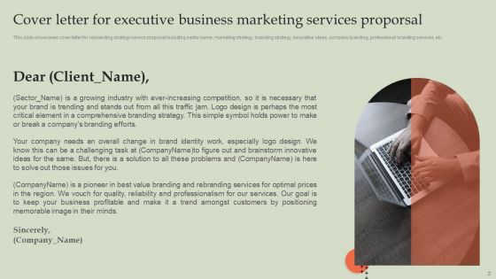 Executive Business Marketing Services Proporsal Ppt PowerPoint Presentation Complete Deck With Slides