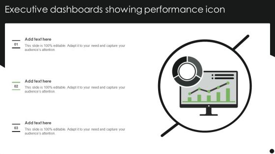 Executive Dashboards Showing Performance Icon Demonstration PDF