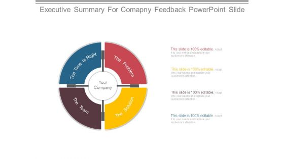Executive Summary For Comapny Feedback Powerpoint Slide