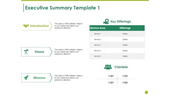 Executive Summary Template 1 Ppt PowerPoint Presentation Show Images
