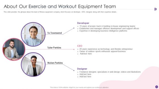 Exercise And Workout Equipment Investor Financing Pitch Deck Ppt PowerPoint Presentation Complete Deck With Slides