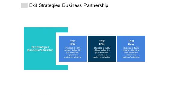 Exit Strategies Business Partnership Ppt PowerPoint Presentation Professional Show Cpb