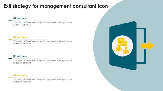 Exit Strategy For Management Consultant Icon Ppt PowerPoint Presentation File Summary PDF