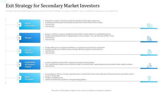 Exit Strategy For Secondary Market Investors Topics PDF