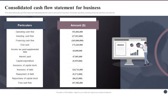 Expanding Target Audience With Cultural Branding Consolidated Cash Flow Statement For Mockup PDF Expanding Target Audience With Cultural Branding Consolidated Cash Flow Statement For Mockup PDF