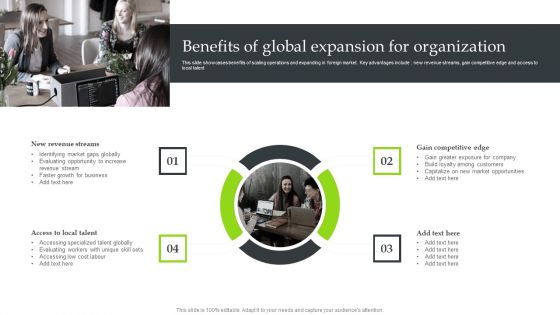 Expansion Strategic Plan Benefits Of Global Expansion For Organization Template PDF