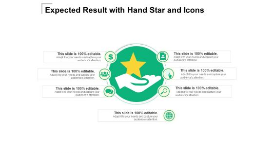 Expected Result With Hand Star And Icons Ppt PowerPoint Presentation File Clipart PDF