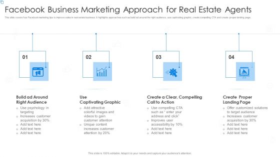 Facebook Business Marketing Approach For Real Estate Agents Icons PDF Facebook Business Marketing Approach For Real Estate Agents Icons PDF