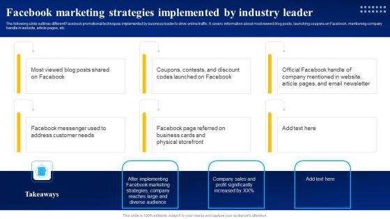 Facebook Marketing Strategies Implemented By Industry Leader Designs PDF