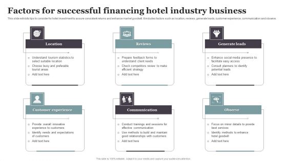 Factors For Successful Financing Hotel Industry Business Designs PDF