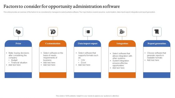 Factors To Consider For Opportunity Administration Software Elements PDF Factors To Consider For Opportunity Administration Software Elements PDF