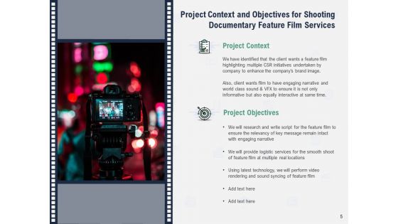 Factual Picture Filming Proposal Ppt PowerPoint Presentation Complete Deck With Slides