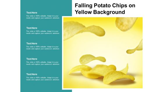 Falling Potato Chips On Yellow Background Ppt PowerPoint Presentation Slides Show
