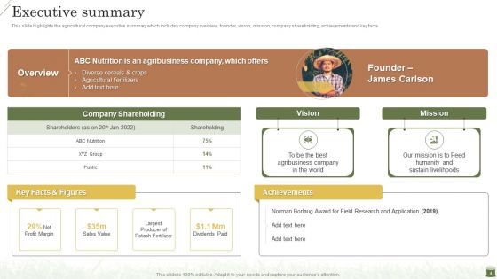 Farming Business Company Profile Ppt PowerPoint Presentation Complete Deck With Slides