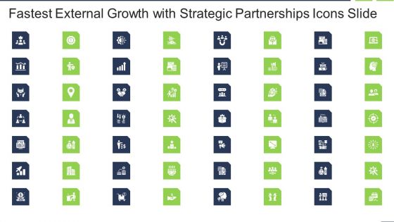 Fastest External Growth With Strategic Partnerships Icons Slide Background PDF