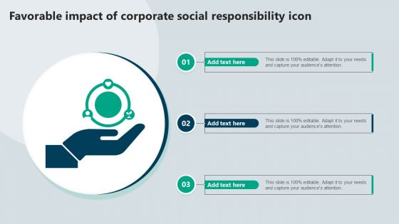 Favorable Impact Of Corporate Social Responsibility Icon Introduction PDF
