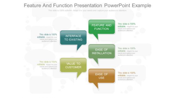 Feature And Function Presentation Powerpoint Example