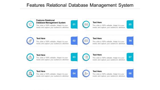 Features Relational Database Management System Ppt PowerPoint Presentation Layouts Format Ideas Cpb