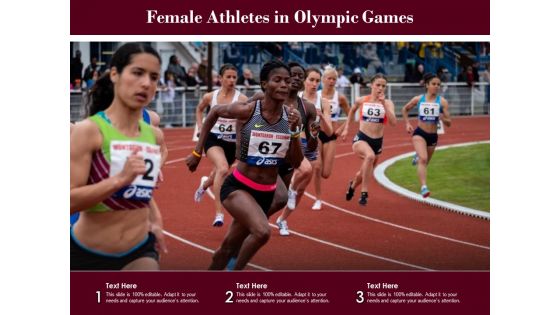 Female Athletes In Olympic Games Ppt PowerPoint Presentation Outline Professional PDF