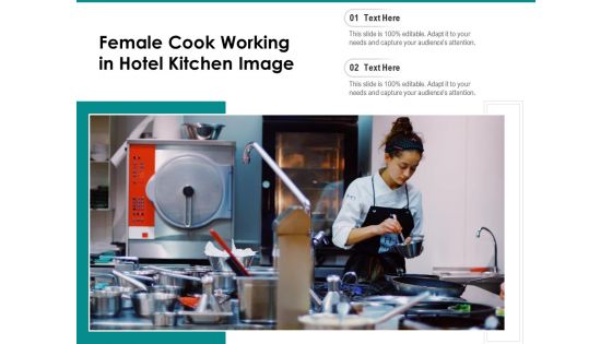 Female Cook Working In Hotel Kitchen Image Ppt PowerPoint Presentation Layouts Portfolio PDF