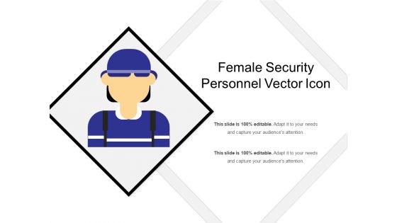 Female Security Personnel Vector Icon Ppt PowerPoint Presentation Gallery Ideas PDF